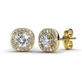 thumbnail image 1 of Cate & Chloe Ruth 18k Yellow Gold Plated Halo Stud Earrings with Swarovski Crystals Gift for Women, 1 of 7