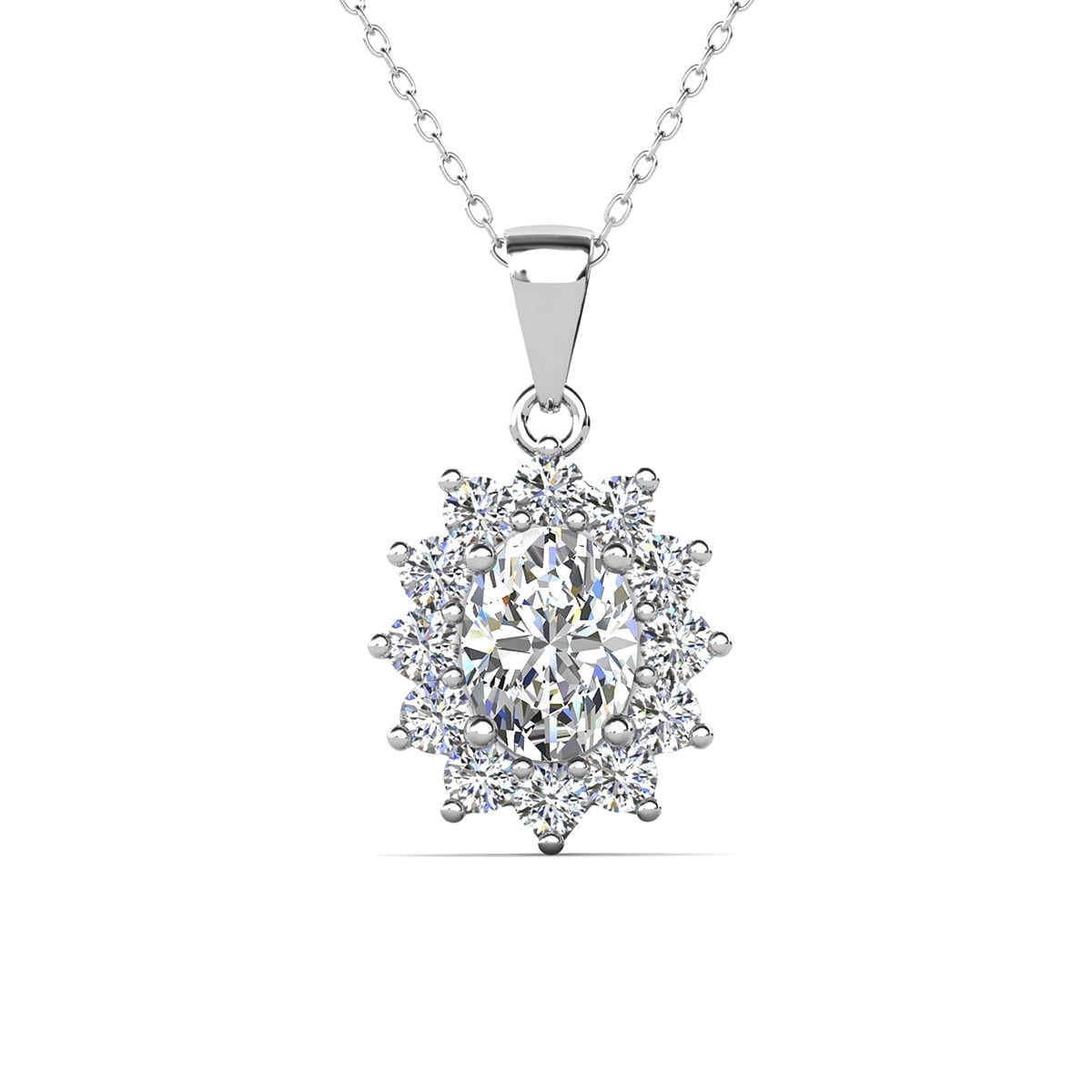 Cate & Chloe Sage 18k White Gold Heart Pendant