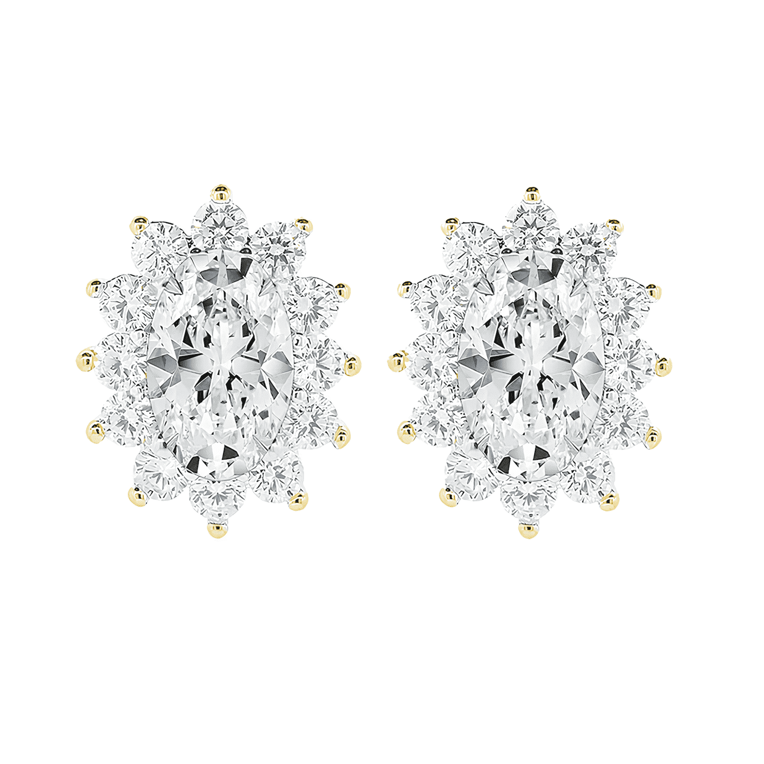 Cate & Chloe Sage 18k Yellow Gold Plated Stud Earrings with Simulated Diamond Crystals for Women