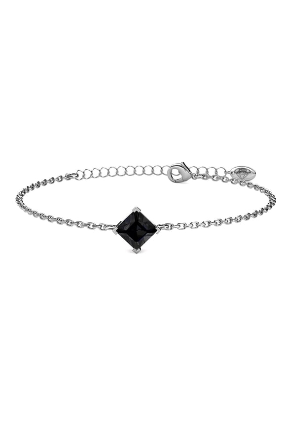 Samantha 18k White Gold Plated Bracelet with Black Swarovski Crystal Gift for Women