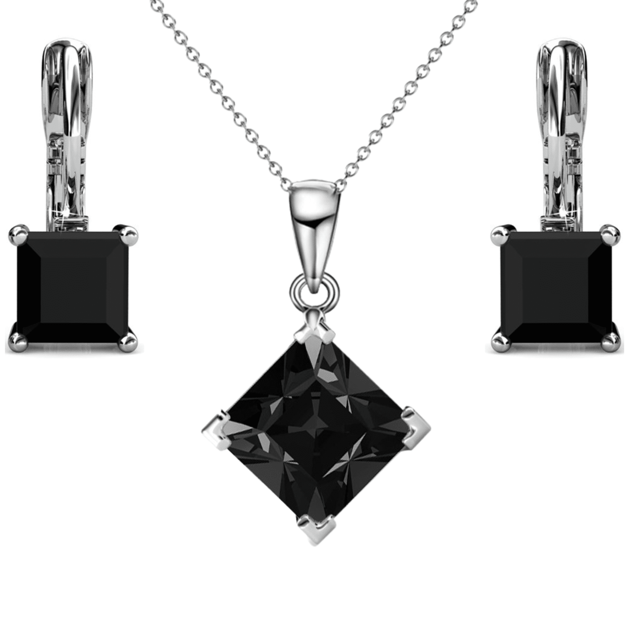 Cate & Chloe Samantha 18k White Gold Plated Jewelry Set with Swarovski Crystals Gift for Women