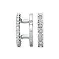 thumbnail image 1 of Cate & Chloe Pack of 2 - Sasha and Gloria 18k White Gold Plated Hoop Ear Cuffs with Swarovski Crystals for Women, 1 of 11