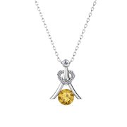 Cate & Chloe Serenity 18k White Gold August Birthstone Necklace, Round Cut Peridot Crystal Necklace for Women, Silver Necklaces For Girls, Hypoallergenic Necklace Set, Jewelry Gift