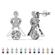 CATE & CHLOE Serenity April Birthstone 18k White Gold Plated Women Earrings, Swarovski Crystals
