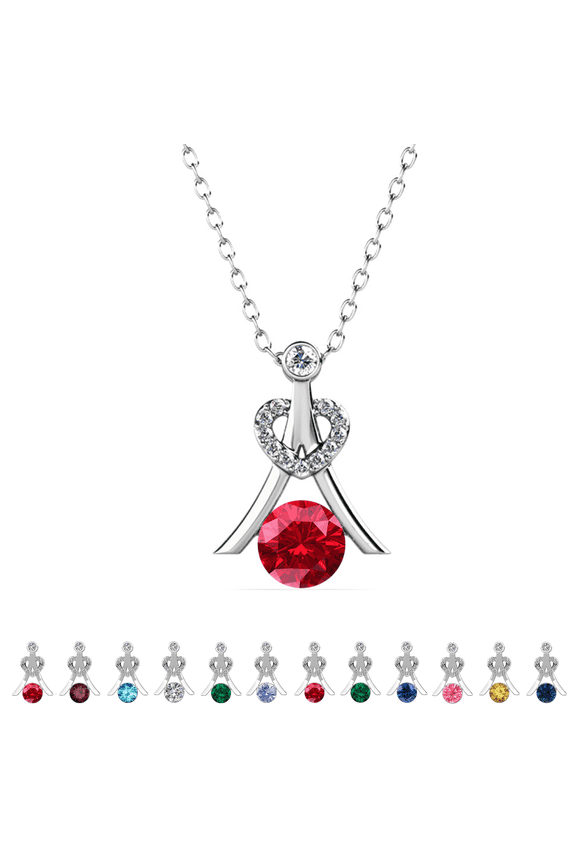 Serenity July Birthstone 18k White Gold Plated Women Necklace, Swarovski Crystals