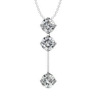 CATE & CHLOE Sloane 18k White Gold Plated Drop Pendant Y Necklace with Swarovski Crystals for Women