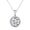 White Gold, variant on Cate & Chloe Sophia 18k White Gold Plated Halo Necklace with Simulated Diamond Crystals for Women