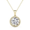 thumbnail image 1 of Cate & Chloe Sophia 18k Yellow Gold Plated Halo Necklace with Simulated Diamond Crystals for Women, 1 of 10