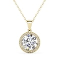 thumbnail image 1 of Cate & Chloe Sophia 18k Yellow Gold Plated Halo Necklace with Simulated Diamond Crystals for Women, 1 of 10