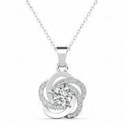 Cate & Chloe Stella 18k White Gold Plated Necklace with Simulated Diamond Crystals Gift for Women