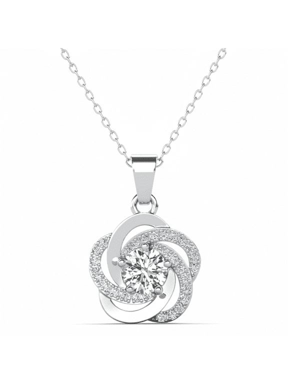 Stella 18k White Gold Plated Necklace with Simulated Diamond Crystals Gift for Women