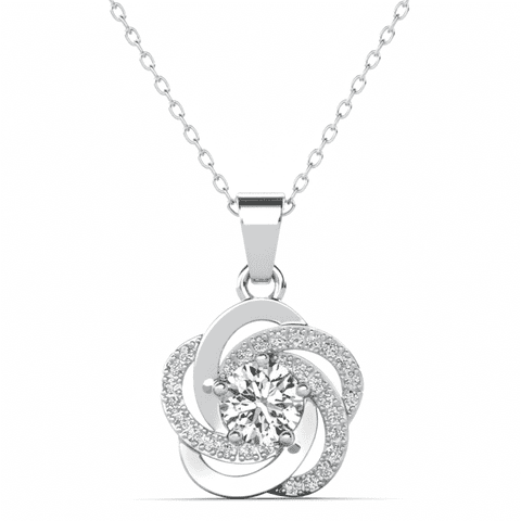 Stella 18k White Gold Plated Necklace with Simulated Diamond Crystals Gift for Women