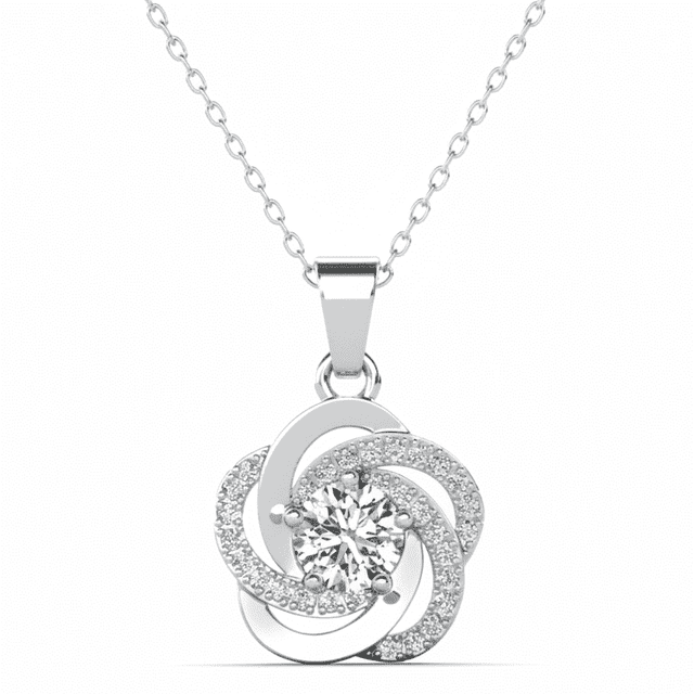 Cate & Chloe Stella 18k White Gold Plated Necklace with Simulated Diamond Crystals Gift for Women