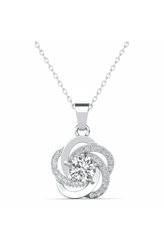 Stella 18k White Gold Plated Necklace with Simulated Diamond Crystals Gift for Women