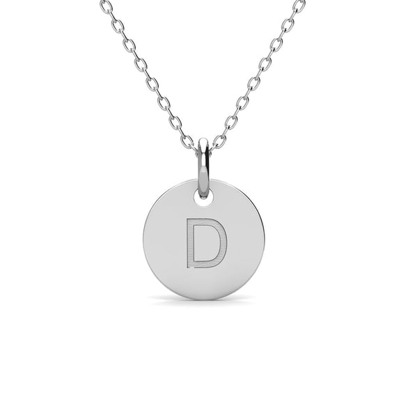 Cate & Chloe Summer Collection 18k White Gold Plated Engraved Initial Pendant Necklace for Women
