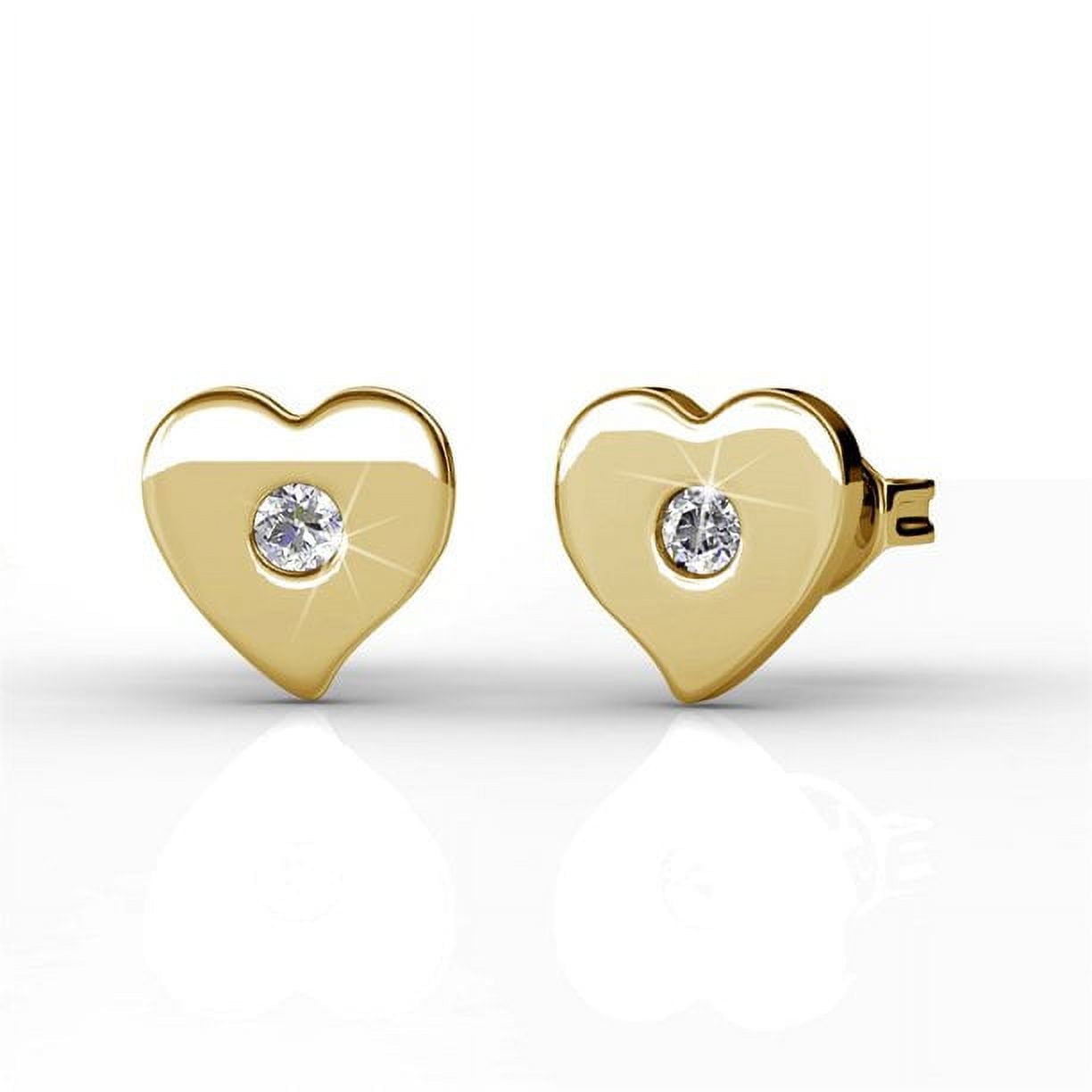 Cate Chloe Vanessa 18k Yellow Gold Plated Heart Shaped Stud Earrings with Swarovski Crystal for Women Walmart