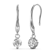 Cate & Chloe Veronica 18k White Gold Plated Drop Earrings with Swarovski Crystals Gift for Women