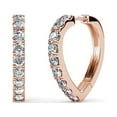 thumbnail image 1 of Cate & Chloe Waverly 18k Rose Gold Plated Heart Hoop Earrings with Swarovski Crystals for Women, 1 of 7