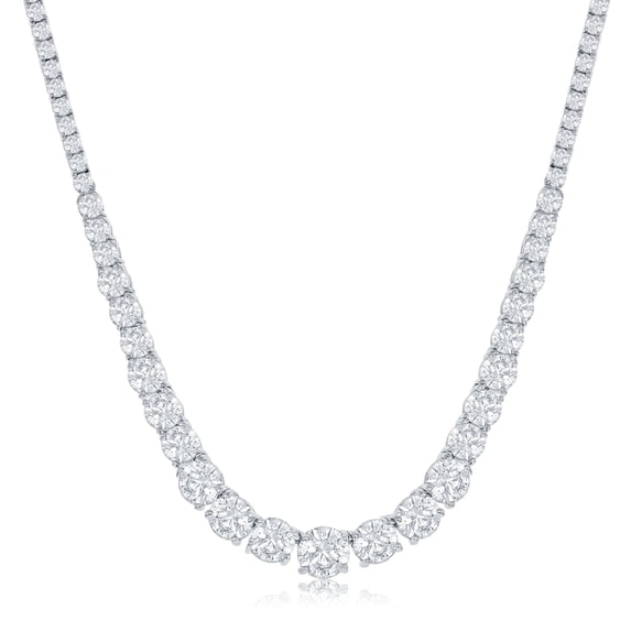 Cate & Chloe Whitney 18k White Gold Plated Pendant Necklace with Simulated Diamond Crystals for Women