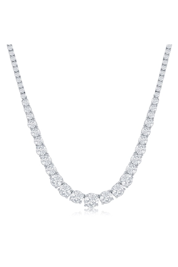 Whitney 18k White Gold Plated Pendant Necklace with Simulated Diamond Crystals for Women