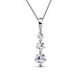 thumbnail image 1 of Cate & Chloe Willow 18k White Gold Plated 3-Stone Necklace with Swarovski Crystals Gift for Women, 1 of 9