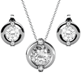 thumbnail image 1 of Cate & Chloe Zara 18k White Gold Plated Women's Stud Earrings and Necklace Set, Swarovski Crystals, 1 of 10