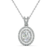 Cate & Chloe Zelda 18k White Gold Plated Pendant Necklace with Simulated Diamond Crystal for Women
