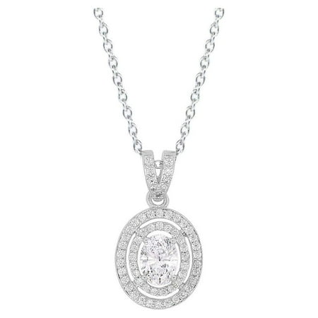 Zelda 18k White Gold Plated Silver Pendant Necklace