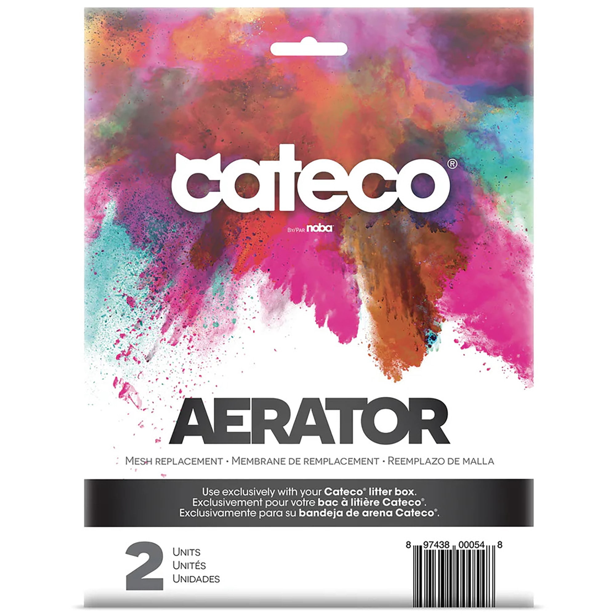 Cateco: Aerator Replacement - 2-Pack - Odor Eliminating Cat Litter Box Replacements, Prevents Bacterial Growth, Pet Waste Maintenance, Airflow System