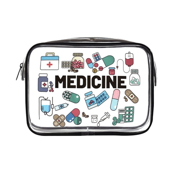 Categorized Transparent Storage Bags, Four Pattern For Toiletries Cosmetics Medicines Electronics, Portable Travel Organizer (D)