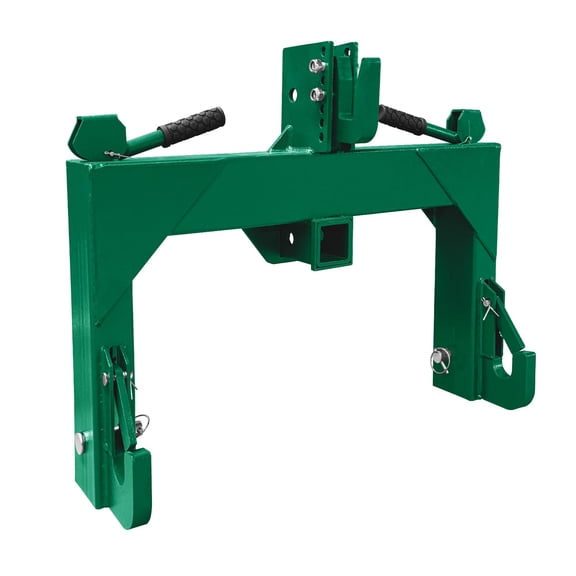 Category 1 Tractor 3 Point Quick Hitch, 3000LBS Load, 2in Receiver Hook 5 Position Adjustable Connector, Green