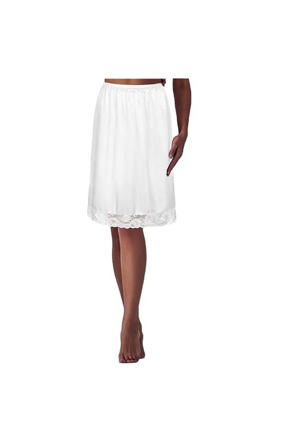 Category Skirt Inner Layer with Silk Base for Half Skirt - Lace Edge White Inner for Light Leakage Prevention Fit