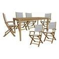 thumbnail image 1 of Curated Maison Cateline 7-Piece Rectangular Teak Outdoor Dining Set in White, 1 of 8