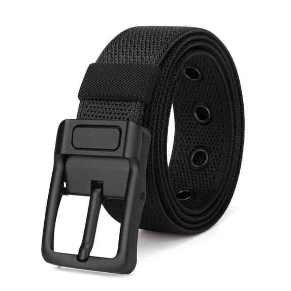 Catelles Black Nylon Belt - Durable Pin Buckle Design for Outdoor, and Everyday Wear,Gift Box,120CM Length