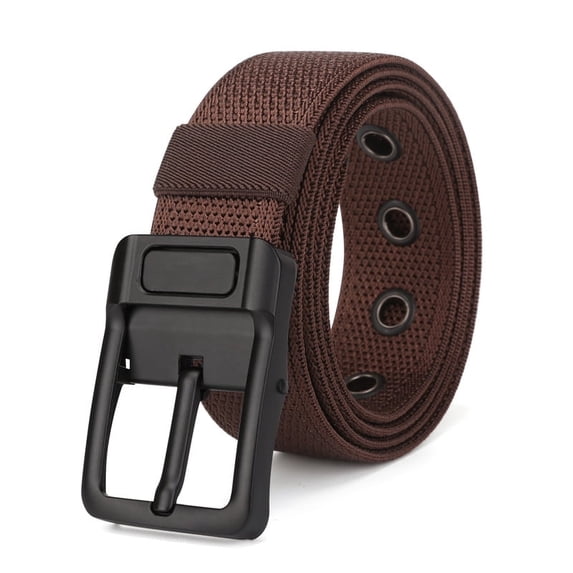 Catelles Brown Nylon Belt - Durable Pin Buckle Design for Outdoor, and Everyday Wear,Gift Box,120CM Length
