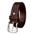 thumbnail image 1 of Catelles Brown Textured Leather Men's Belt Stainless Steel Pin Buckle Design Commuter Versatile Gift Box Set&For waist 52 Width 1.5in(3.8cm), 1 of 9
