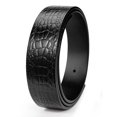 thumbnail image 1 of Catelles Men's Black Crocodile Pattern Genuine Leather Belts Strap No Buckle 1.5" 3.8cm Wide for 46in Waist Gift Box, 1 of 8