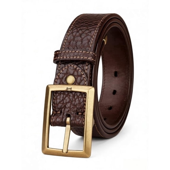 Catelles Ice Crack Men's Belt, Made of High-quality Cowhide, with A Vintage Buckle. Comes with A Gift Box, Suitable for Casual Wear and Gifting&Waist 48 Inches, Width 1.5 Inches (3.8 cm).