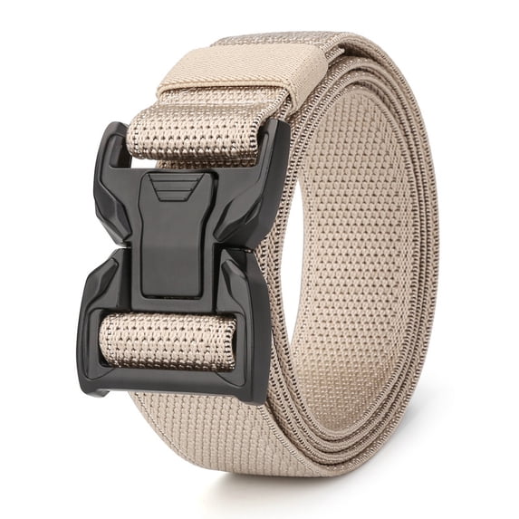 Catelles Khaki nylon Webbing Waist Belt, Durable Outdoor Work Belt, Unisex, Casual Sports Belt, Gift Box 
