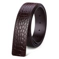 thumbnail image 1 of Catelles Men's Brown Crocodile Pattern Leather Belts Strap, Without Buckle Paired with Pin Buckle and Automatic Buckle, Wear-resistant, Gift Box Packaging&For waist 50in Width 1.38in(3.5cm), 1 of 8