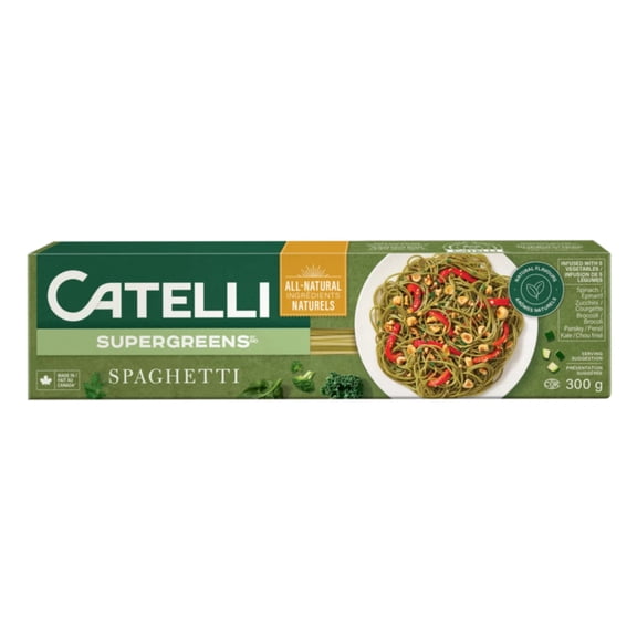 Catelli SuperGreens Spaghetti Pasta 300g (10.6 oz) | Veggie Pasta with Spinach & Kale