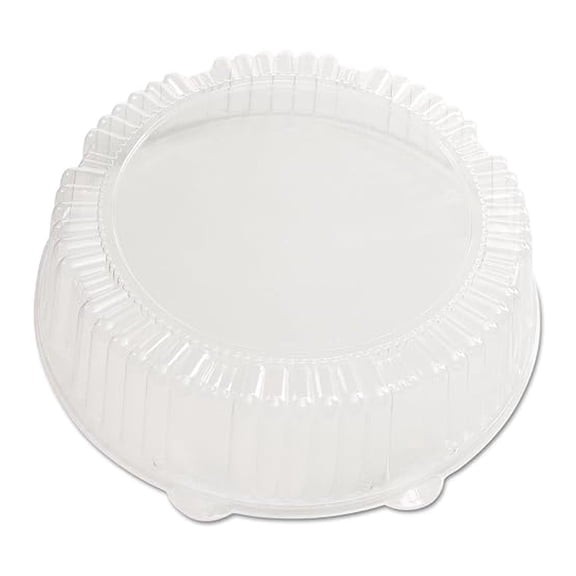 CaterLine Plastic Round Catering Tray Dome Lid, 12-Inch Diameter x 2.75-Inch Height, Clear (25-Count)