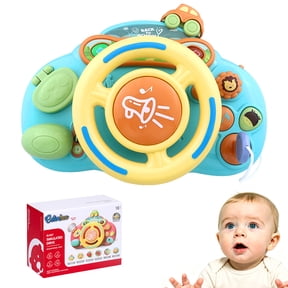 Caterbee Musical Steering Wheel Toy for Toddlers, Interactive Learning Activity Toy with Lights, Sounds and Multiple Play Functions, Baby Car Seat and Stroller Toy, 18 Months+