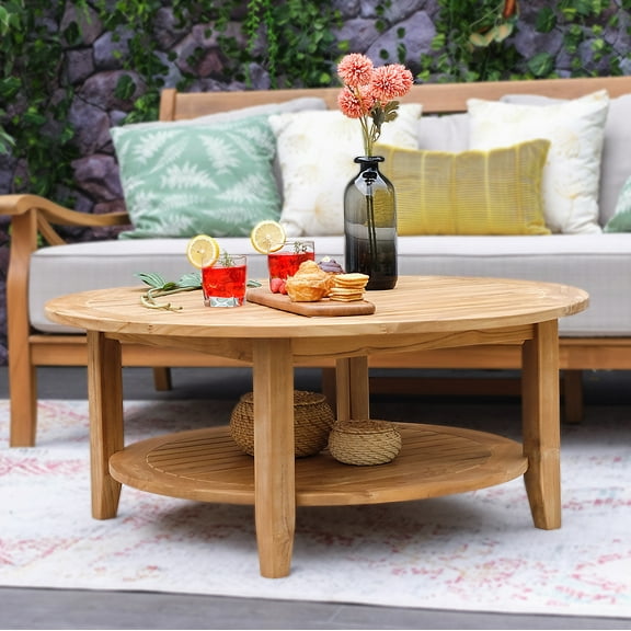 Caterina Teak Patio Round Coffee Table