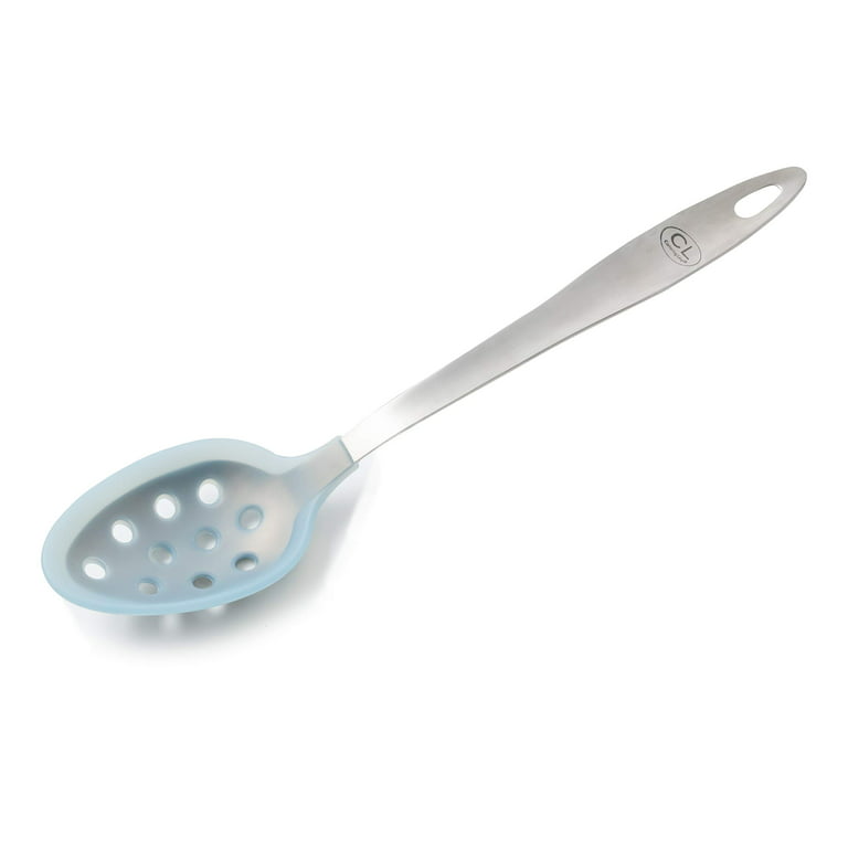 Catering Line Silicone Slotted Spoon: Large Rubber Bottomed
