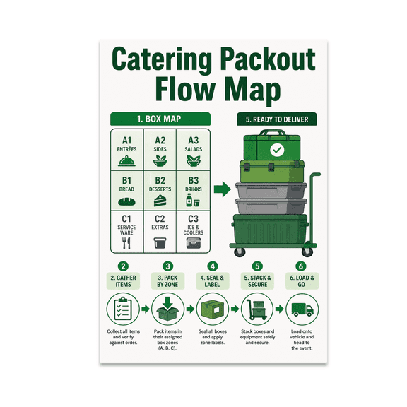 Catering Packout Flow Map - Catering Enthusiast - 13x19 Glossy Poster Print
