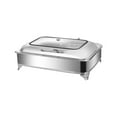 thumbnail image 1 of Catering Warming Container Stainless Steel Stainless Steel Electric Warming Container Adjustable Temperature, Rectangular Chafing Dish with Visible Glass Lid, for Party Kitchen Hotel, 1 of 7