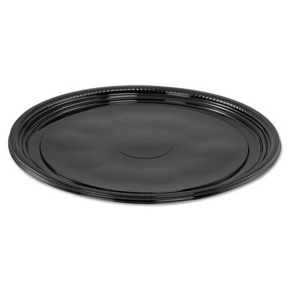 Caterline Casuals Thermoformed Platters, 12" Diameter, Black. Plastic, 25/Carton | Bundle of 2 Cartons