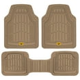 thumbnail image 1 of Cat® ToughRide™ Heavy-Duty 3 Piece Rubber All Season Floor Mats for Car Truck Van SUV, Beige - Premium Trim to Fit Car Floor Mat, All Weather Deep Dish Automotive Floor Mats, Total Dirt Protection, 1 of 8
