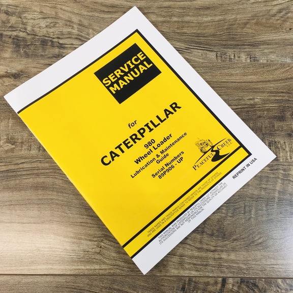 Caterpillar 980 Wheel Loader Service Manual Maintenance Guide Cat